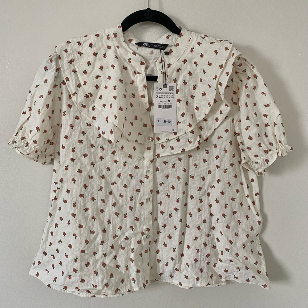 Zara floral print blouse